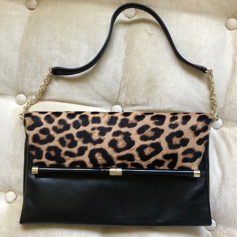 Dian Von Furstenberg Leopard Clutch Handbag